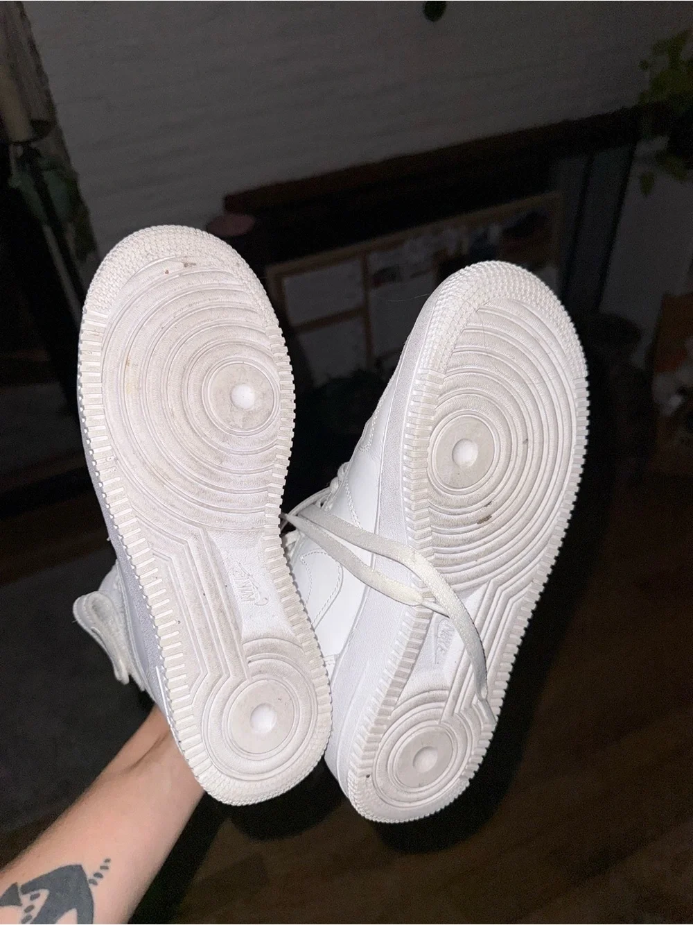 White High-Top Nike Air Force 1’s